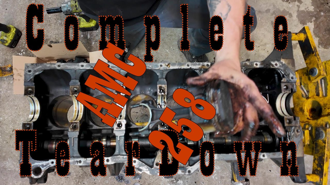 ASMR Complete Engine Tear Down How To Step by Step to the Block AMC/Jeep 258 IL6 4.2 