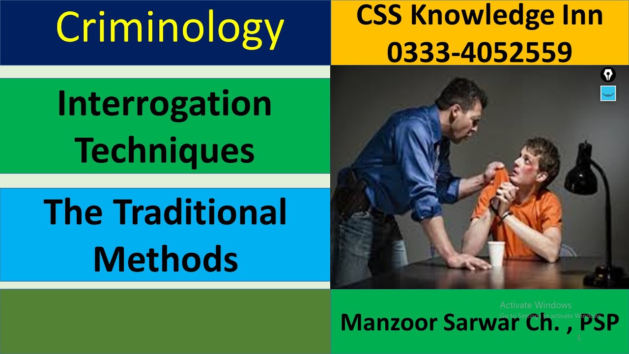 Interrogation Techniques | Traditional Methods of Interrogation |