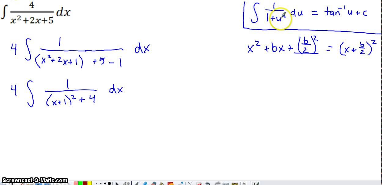 Integral Involving Completing the Square
