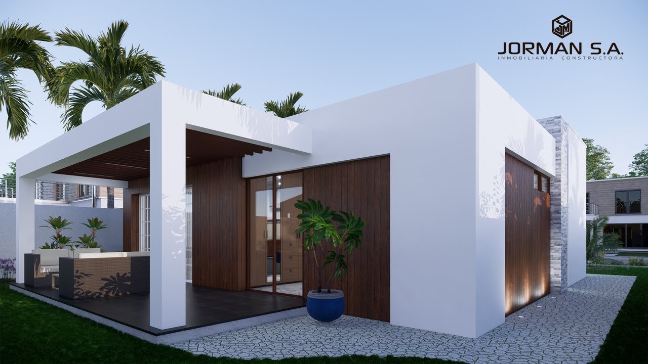 Small house design (10x10 metros) Modelo de Casa peque&ntilde;a de 1 piso