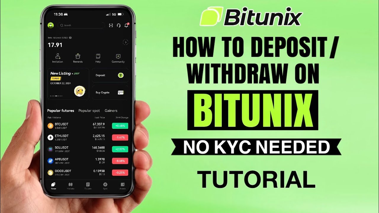 How to Deposit or Withdraw on BITUNIX Exchange | No KYC Needed | App Tutorial