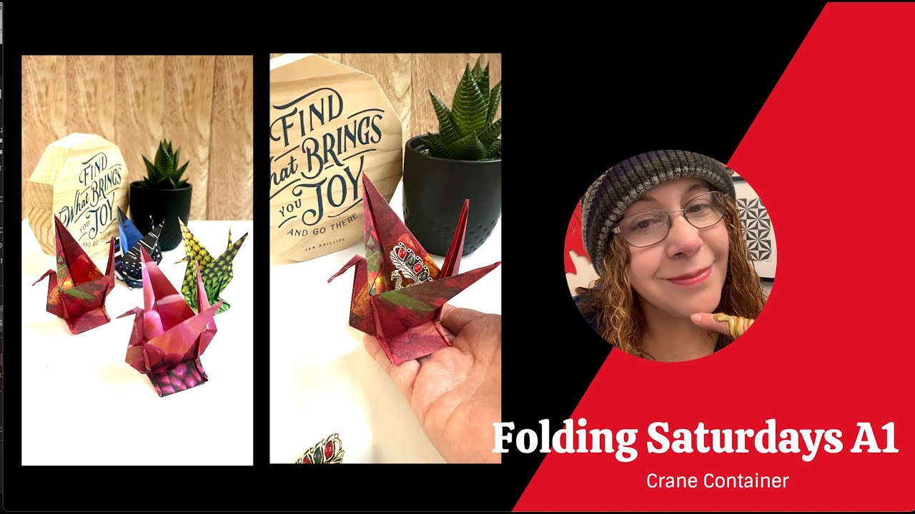 Folding Saturdays A1: Crane Container  #origamimaniacs #papercraft #origamicrane