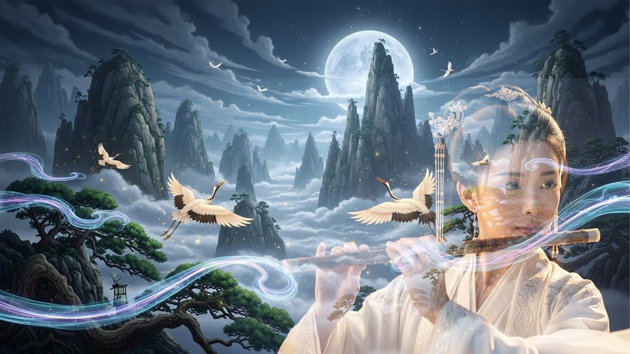 Relaxing Chinese Zen Music, 🍃The Atmosphere of Drifting Clouds On The Mountain Peaks, Warm & Calm.