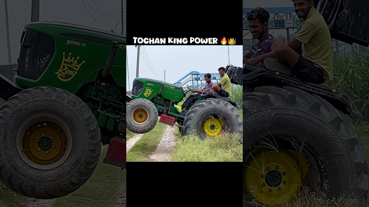 Tochan king ki power 👑😎 #automobile #stunt #farming #tochanking #tractorvideo