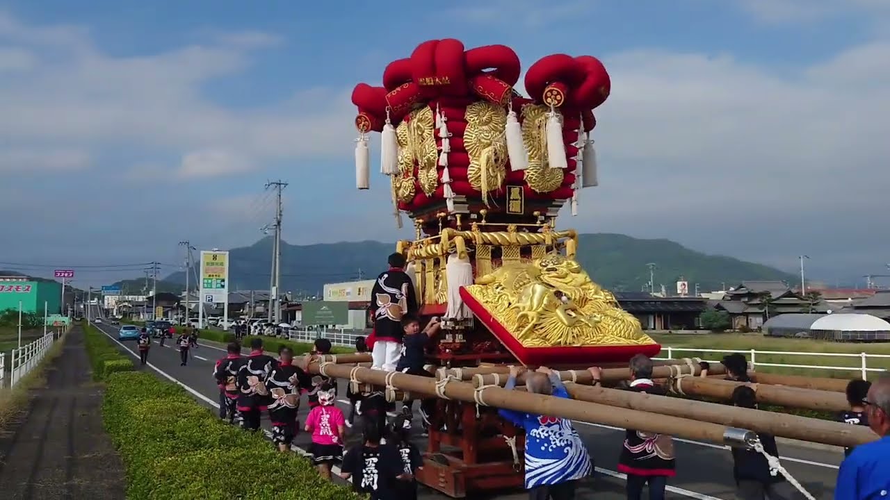 2025年(令和7年) 柞田秋祭り【宵祭り】  5台の太鼓台が新鮮市場きむらへ