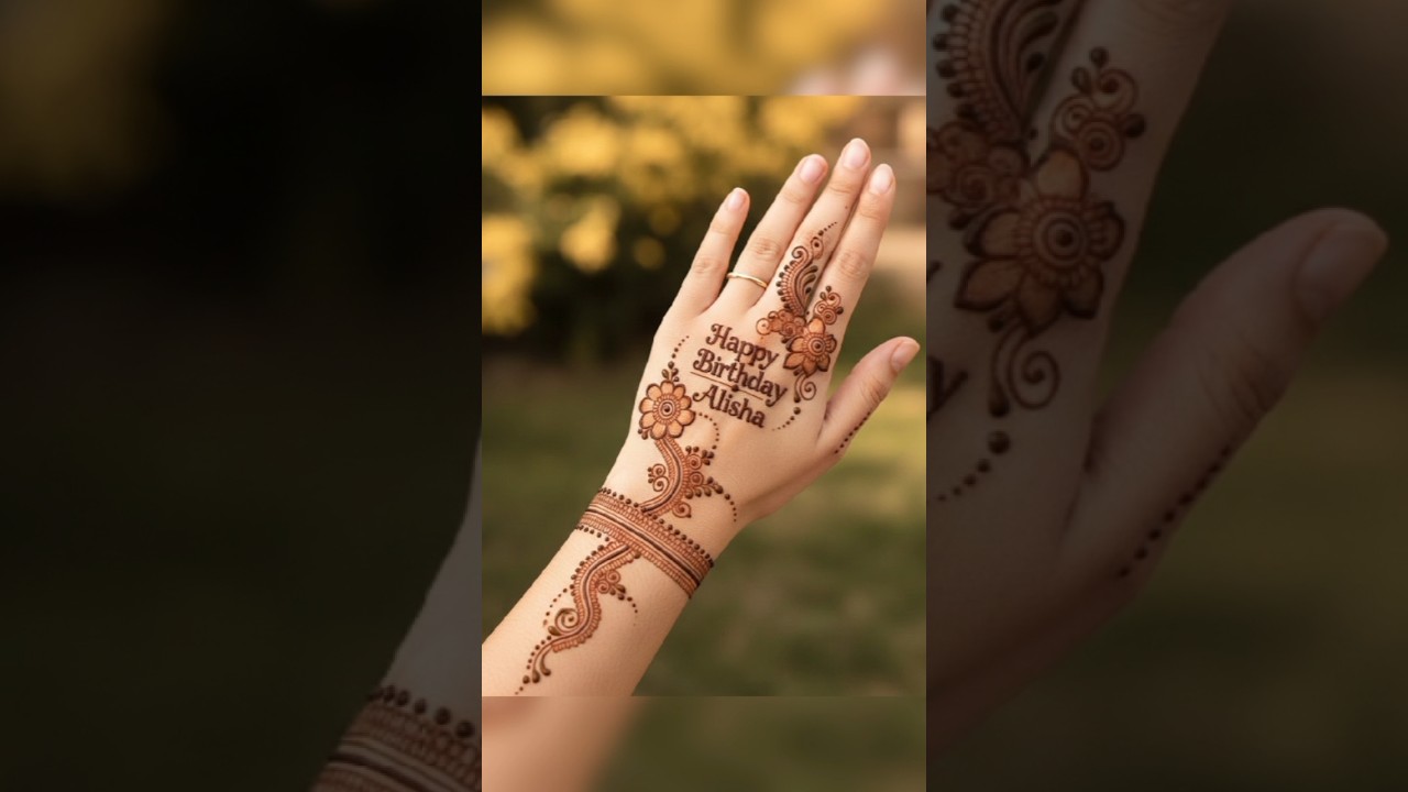 Name Wali Birthday Mehndi Design🎂 | Happy Birthday Henna 2026 | Alisha | mehndi video #shortvideo