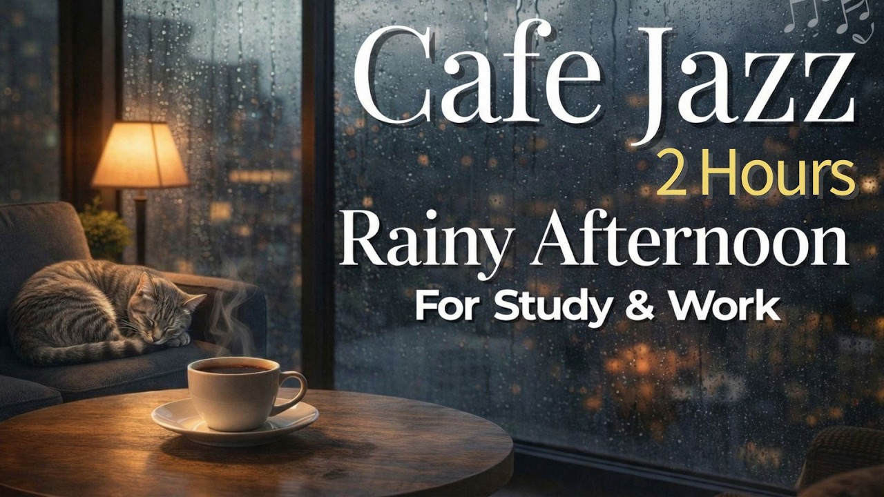 雨のカフェジャズ ☕ 【2時間】 作業用・勉強用BGM｜Rainy Cafe Jazz for Study & Work