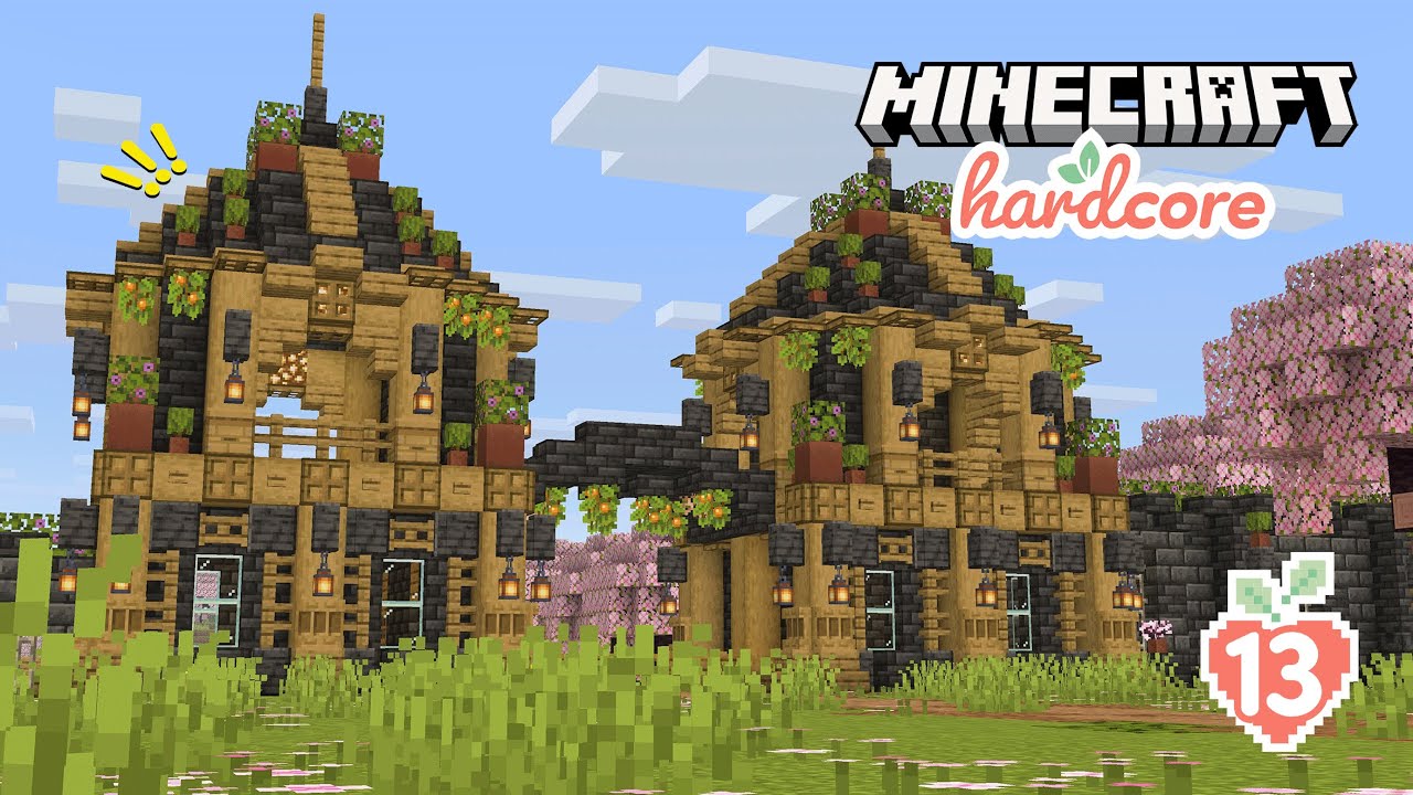 Fortifying the Village: Building a Cozy Gatehouse in Hardcore Minecraft 13