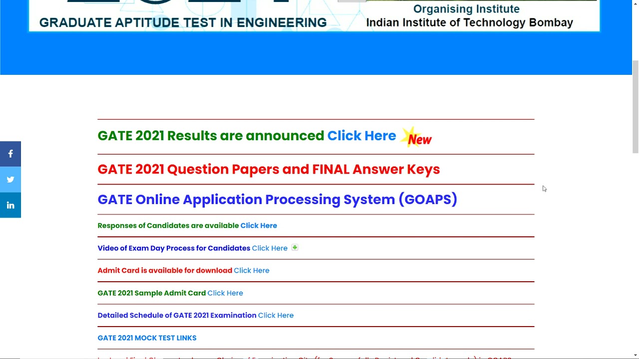 GATE 2021 RESULT OUT