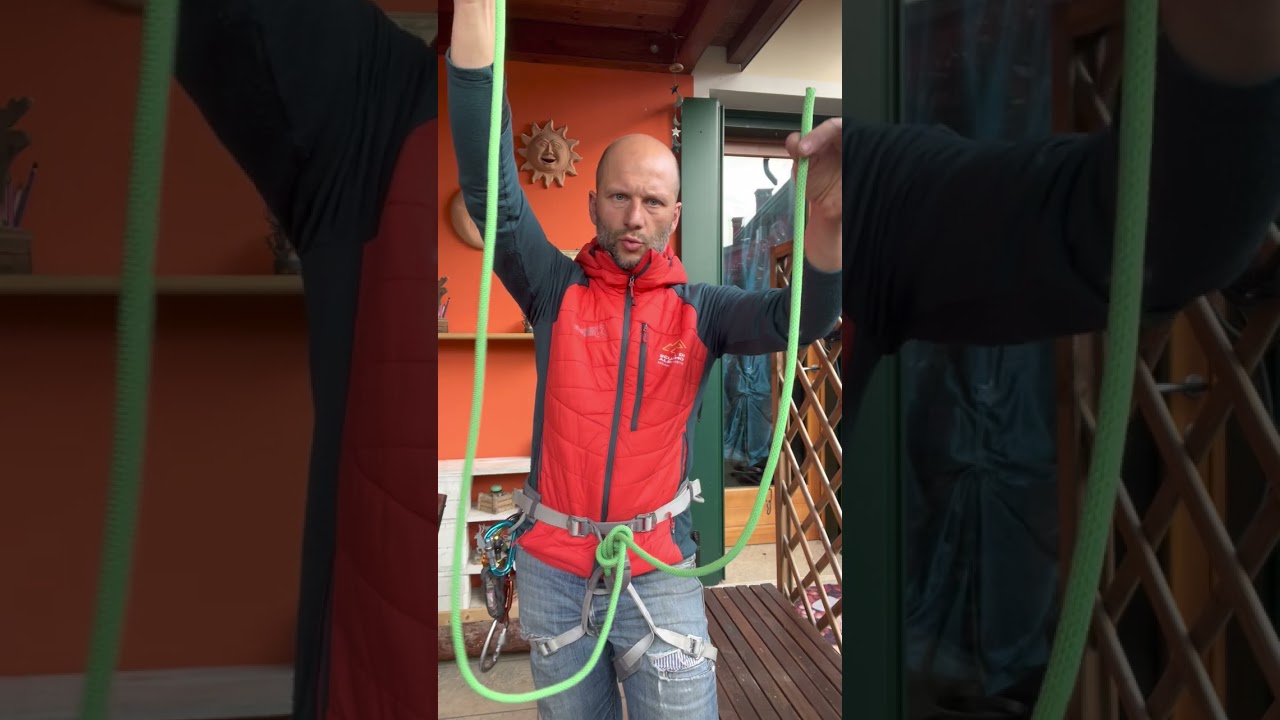Longe a due rami per la caldata in corda doppia