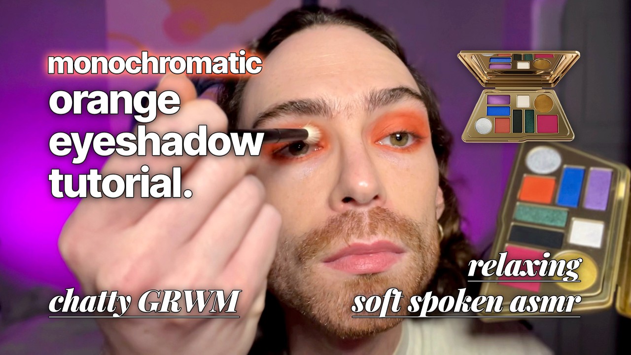 Soft Spoken ASMR Monochromatic Orange Eyeshadow Look | AORA Mírame Palette 🍊 #ASMRMakeup