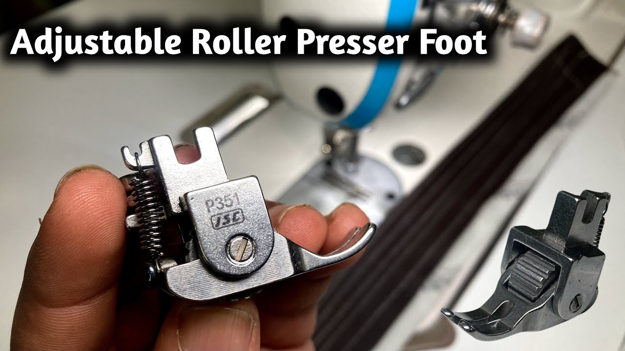 Adjustable Roller Presser Foot Sewing Machine Foot for Leather Thick Fabric Clothes