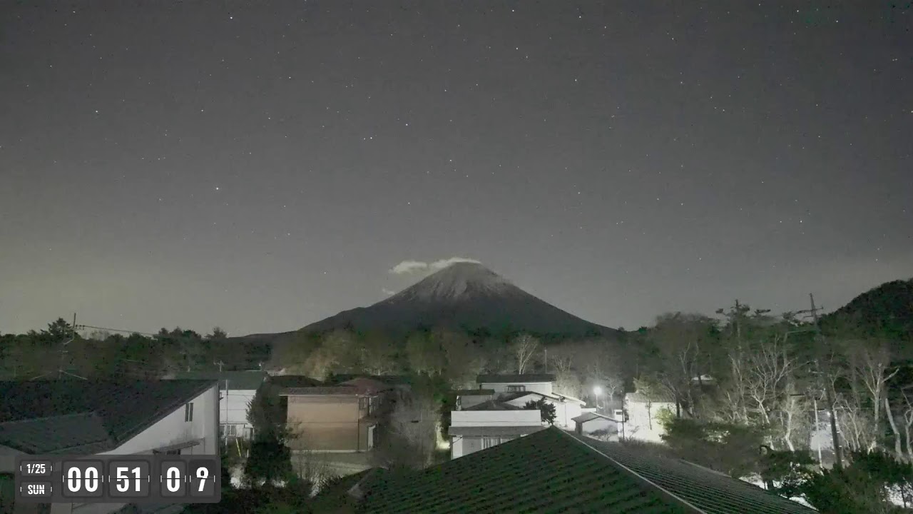 流星の富士山ライブカメラで星空観察！Meteor starry night Mount fuji live camera!