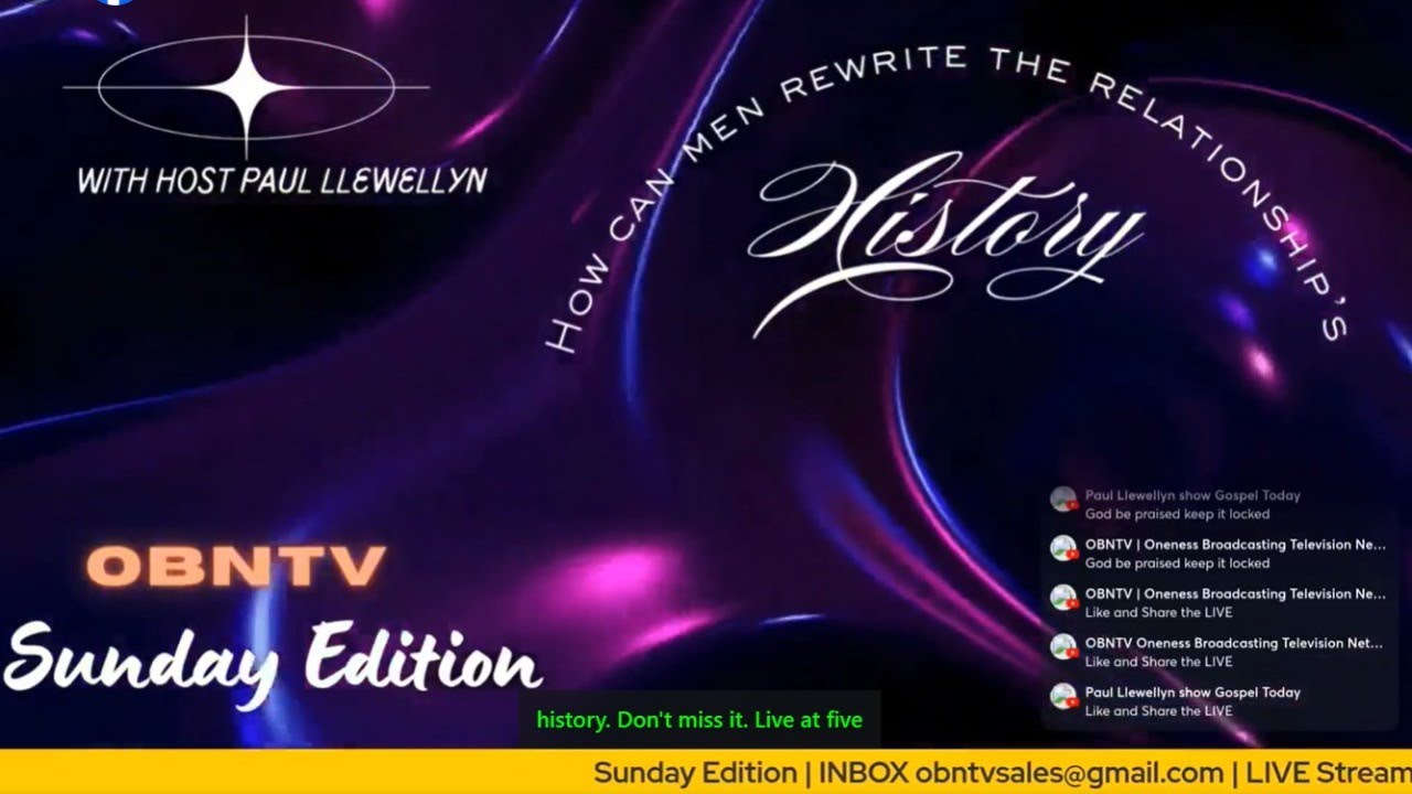 The Sunday edition Man Rewrite the Script | Host Paul Llewellyn