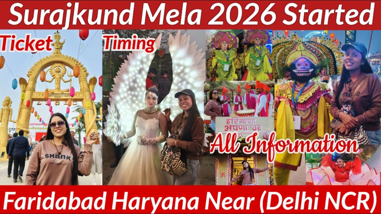 Surajkund Mela 2026 Started 😍 | Surajkund International Craft Mela 2026 | Day and Night Culture View
