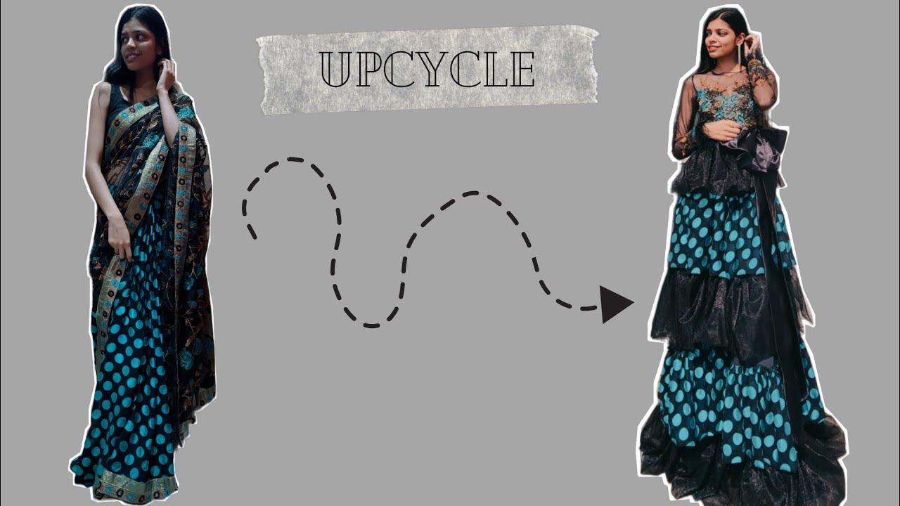 How To Reuse Mom's Old Sarees 😱🪡 || Upcycle Project || Cocktail Gown Cutting and Stitching ||