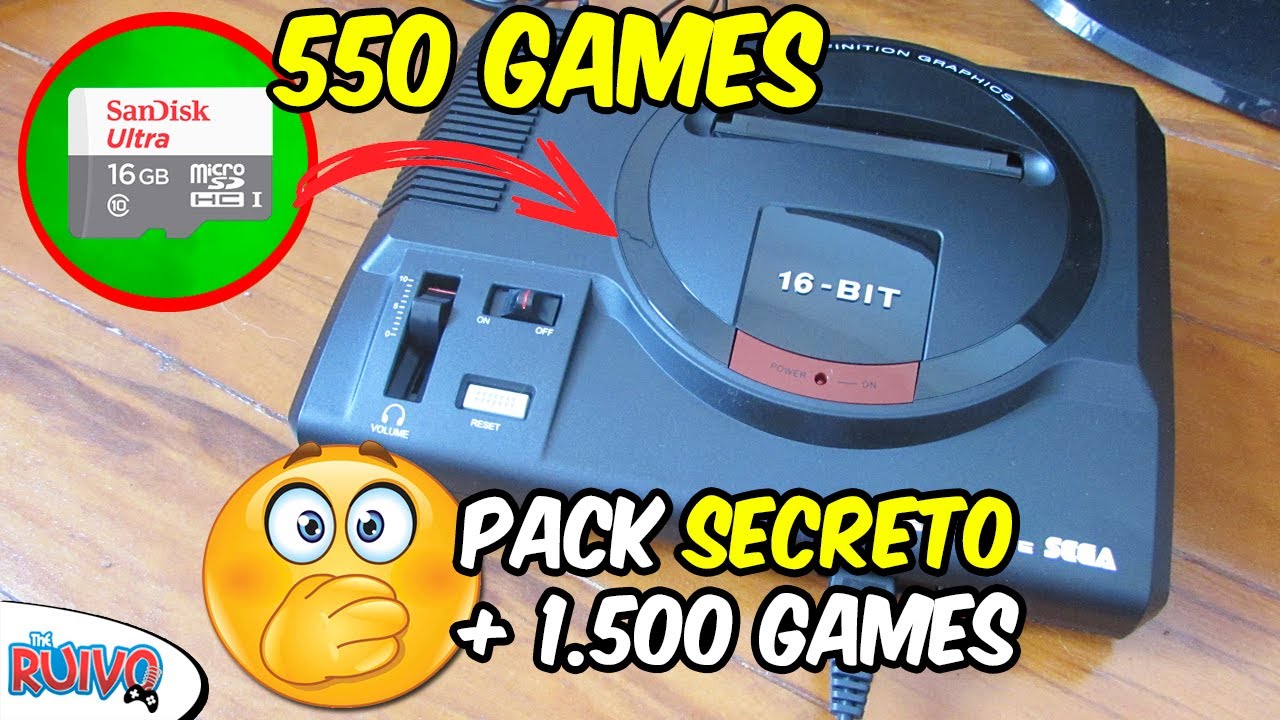 Cartão SD com 550 GAMES para Mega Drive da Game com Café