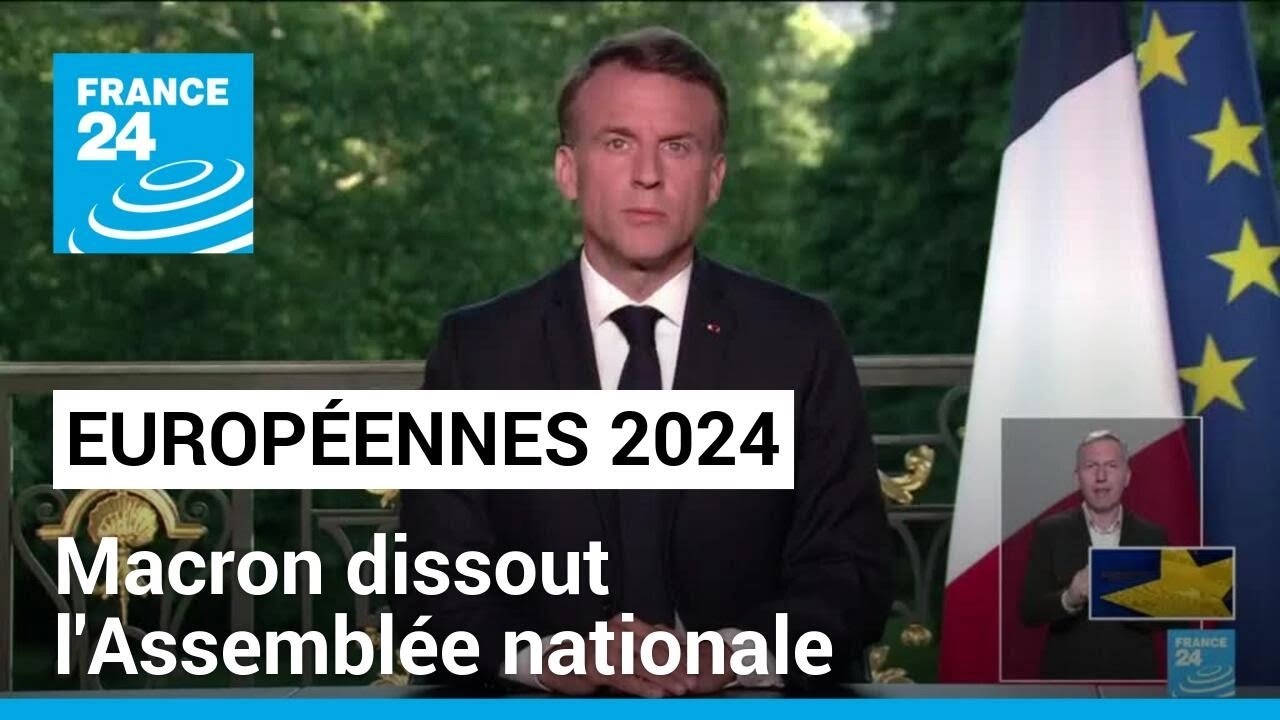 Emmanuel Macron dissout l'Assembl&eacute;e nationale apr&egrave;s la victoire de l'extr&ecirc;me droite aux europ&eacute;ennes