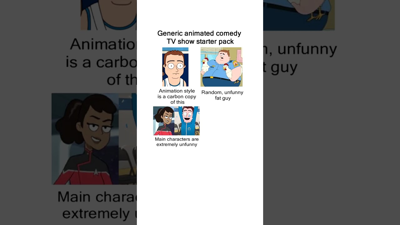 Generic animated comedy TV show starter pack meme #Memes