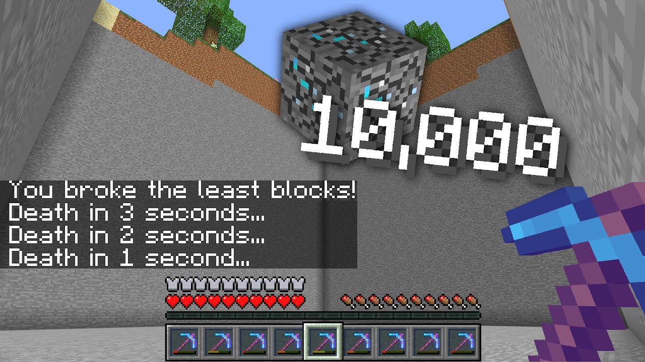 Minecraft UHC but the player with the LEAST blocks broken is ELIMINATED every MINUTE...
