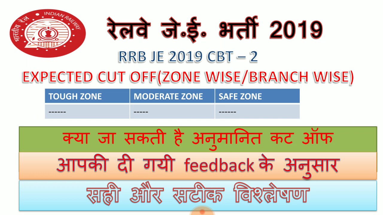 RRB JE 2019 CBT 2 | EXPECTED CUTOFF |BRANCH WISE | ZONE WISE