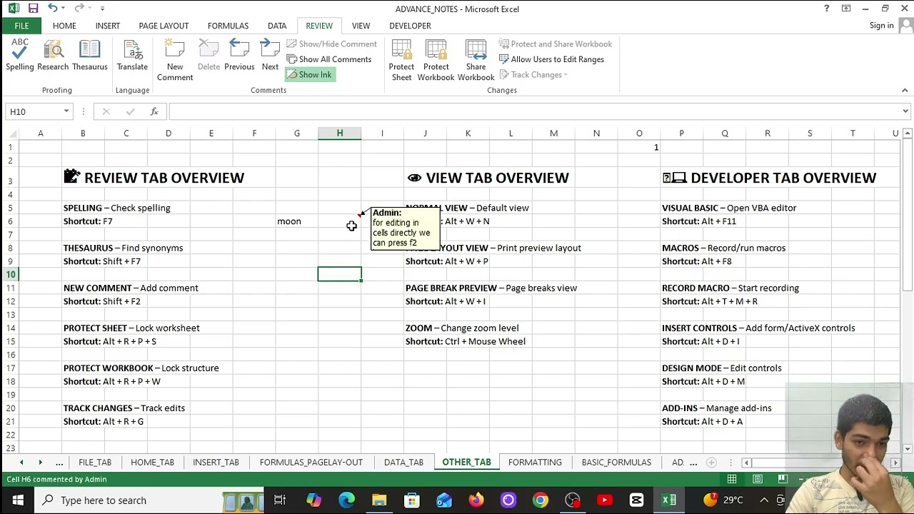 ADVANCE EXCEL  LEC 6