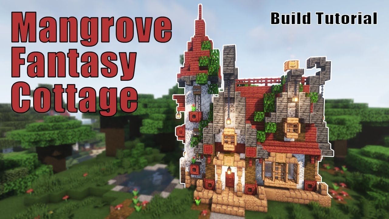 Mangrove Mud Cottage Minecraft  | Mangrove Build Tutorial