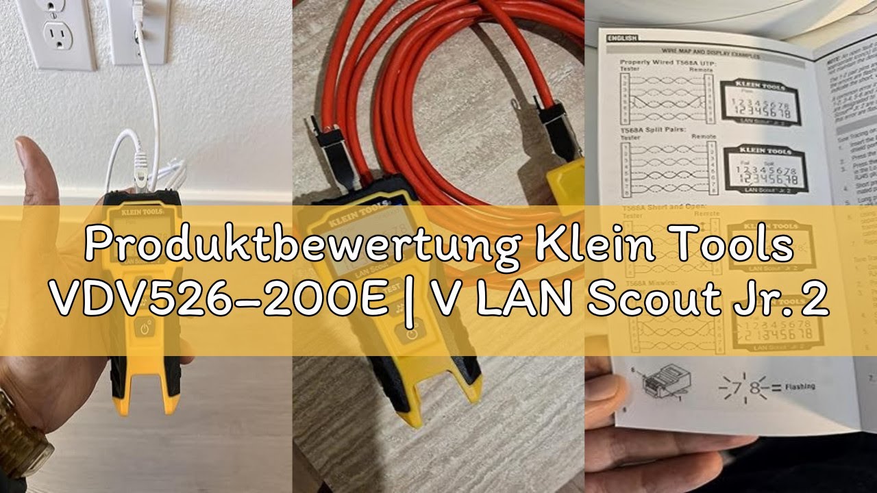 Produktbewertung Klein Tools VDV526‑200E | V LAN Scout Jr. 2 Kabeltester | Für Cat 3–7 Netzwerkkabel