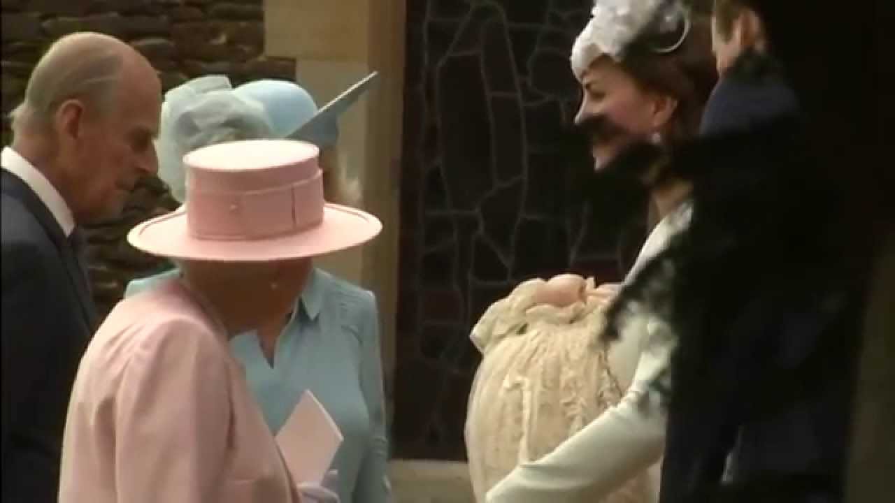 Princess Charlotte's christening: royals leaving the church