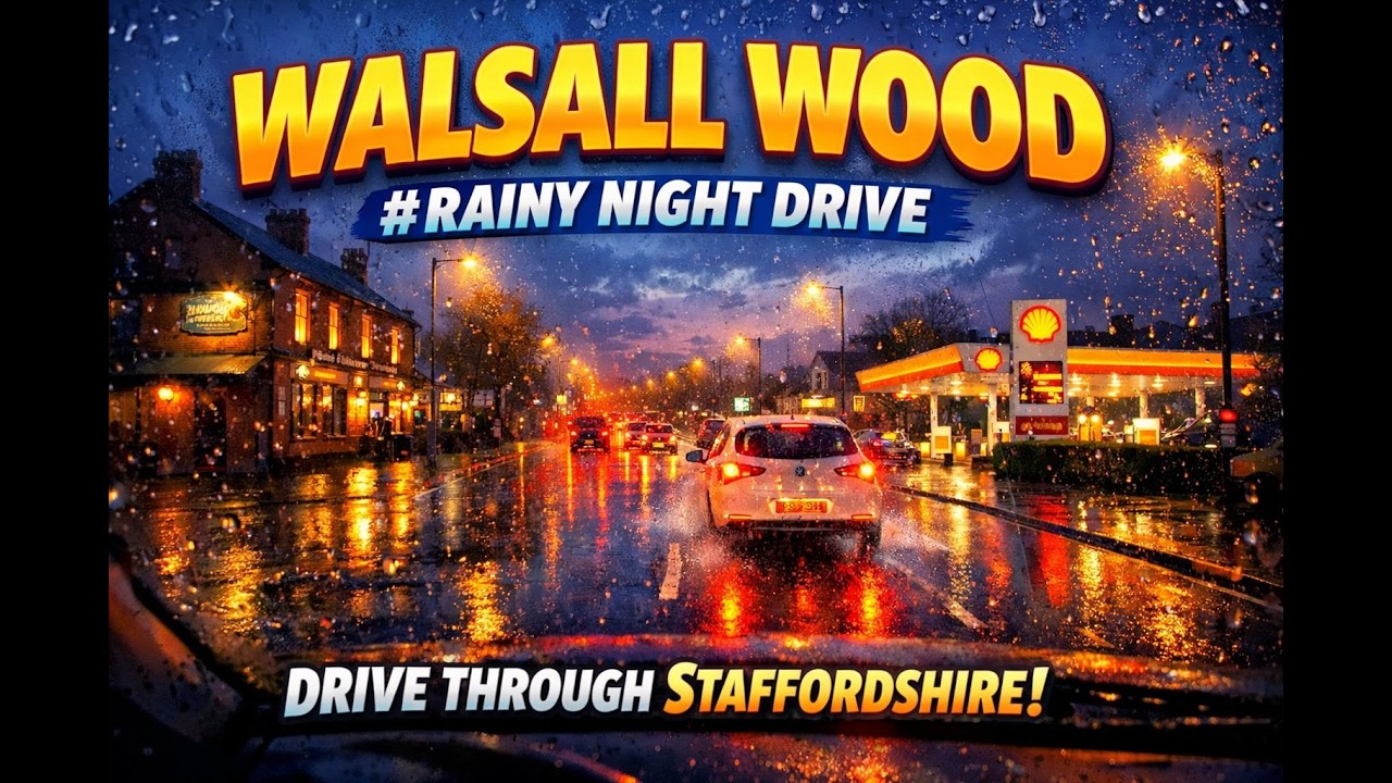 Rainy Dusk Drive Through Walsall Wood 🇬🇧 | Relaxing UK Driving Tour #nightdrive #rainsounds