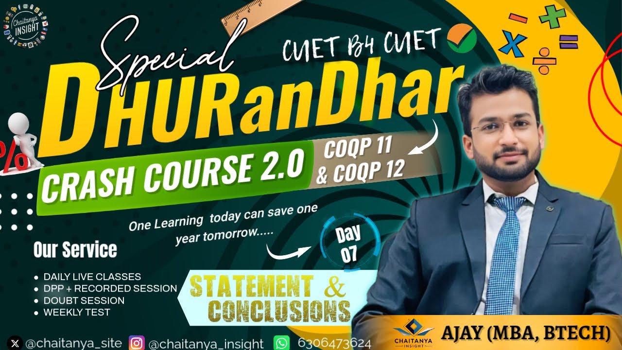 Statement and Conclusion || DHURanDHar Crash course 2.0  || CUET MBA+ LLB || QA + LRDI  |