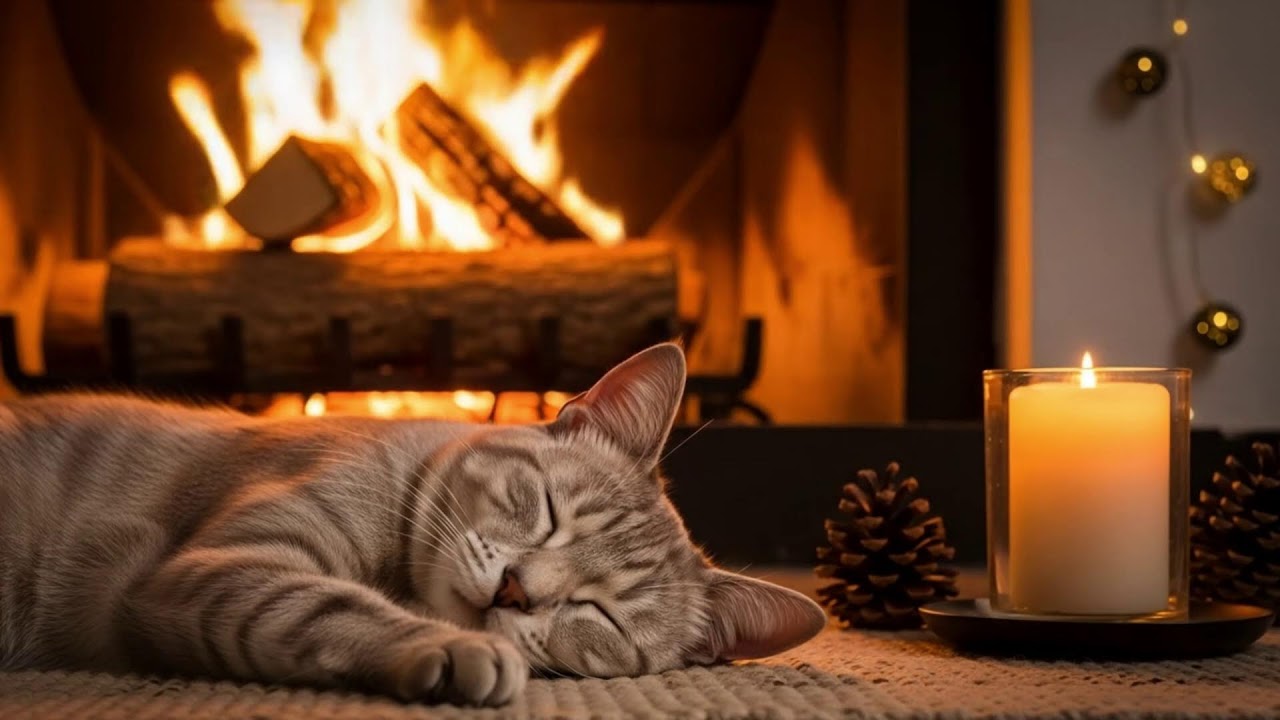 Cat Therapy Music 432Hz 🐾 Soft Fireplace Warmth For Feline Relaxation, Healing, And Deep Calm