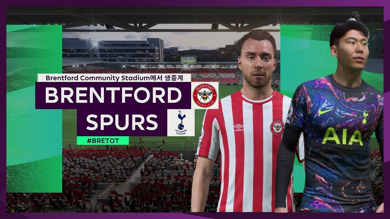 [PL] 34R 브렌트포드 vs 토트넘 HL ｜ FIFA22로 미리보기 (ft.캐스터 더빙 있음!!)