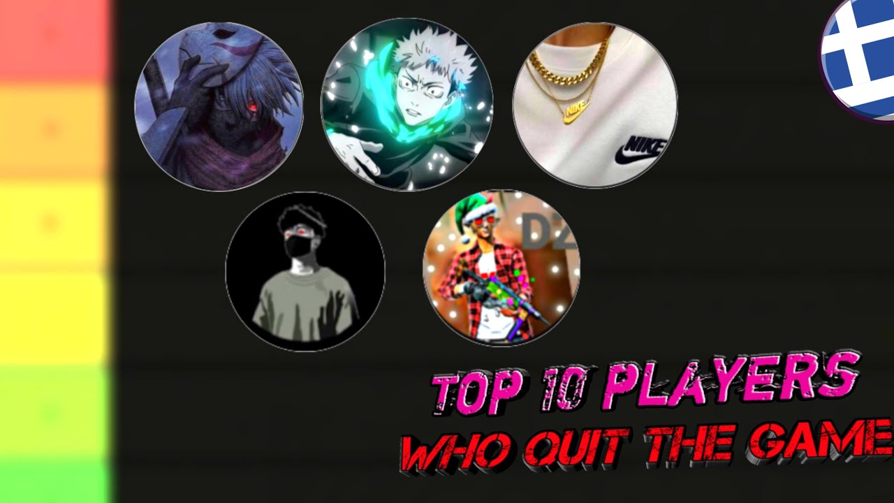 😱Top 10 pro players οι οποίοι παράτησαν το FREE FIRE😱🤯Top 10 pro players who quit FREE FIRE😞🇬🇷