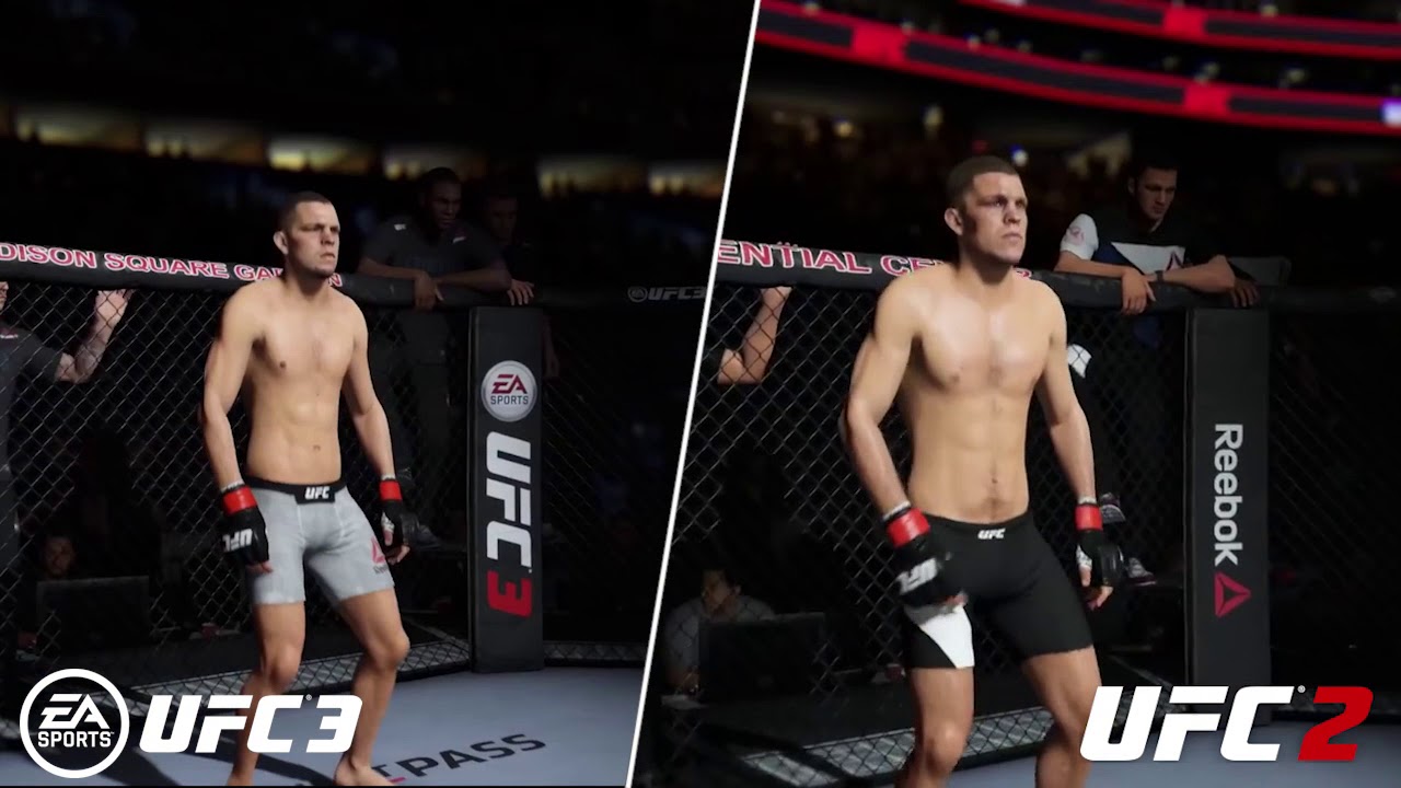 UFC 2 vs UFC 3 | Graphics Comparison | Side by Side