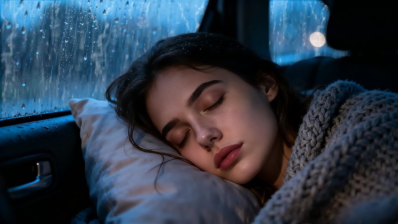 Cozy Car Rain & Thunderstorm Ambience 🌧️ | Calming Sounds for Deep Sleep, Anxiety & Stress Relief
