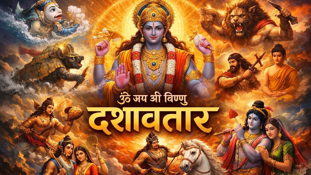 Om Jai Shri Vishnu | Dashavatara of Lord Vishnu | Ten Divine Avatars | Hindu Bhajan