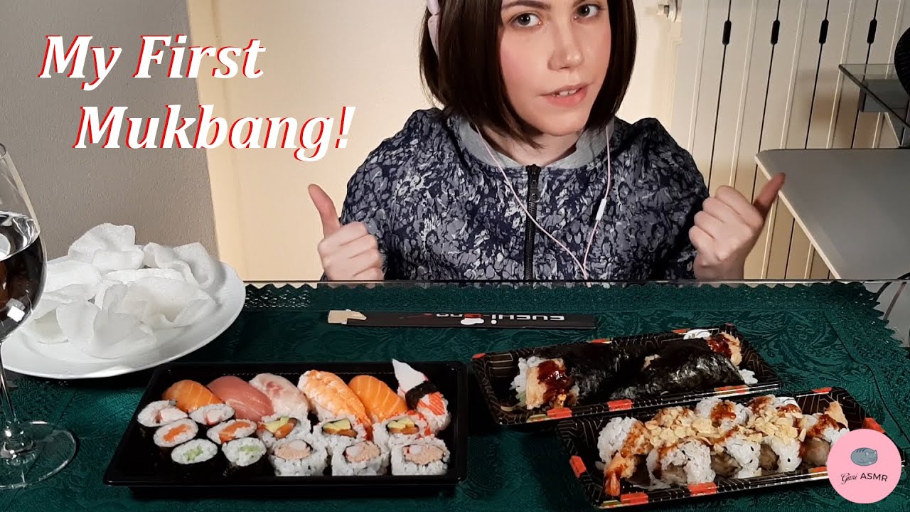 ASMR SUSHI MUKBANG | Big Bites | Eating Sounds | Nigiri | Maki [Reupload]