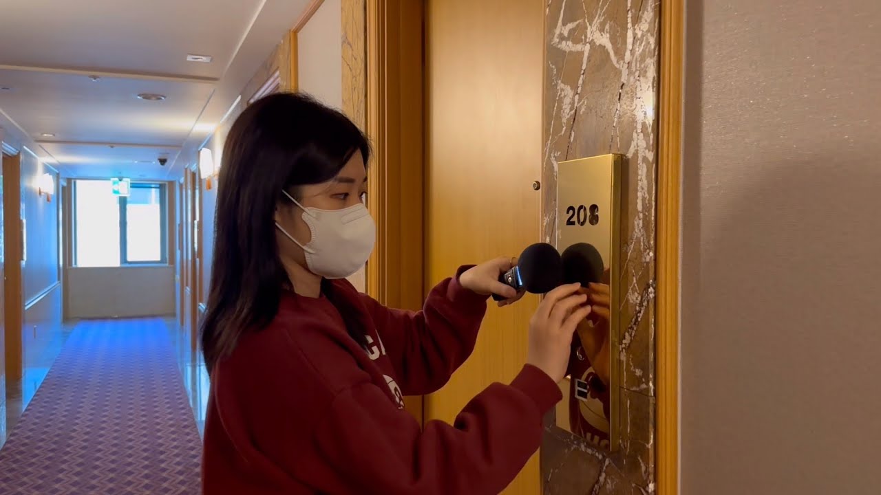 АСМР Корея Экскурсия в гостиницу 🏨Тингл нажатие , царапина , отслеживание триггеров