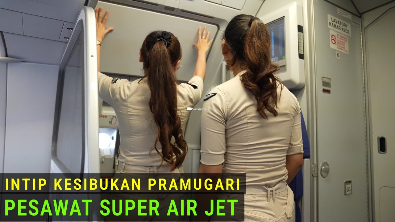 Intip Kesibukan Pramugari2 Cantik Super Air Jet dalam Pesawat Saat Terbang Perdana dari Balikpapan