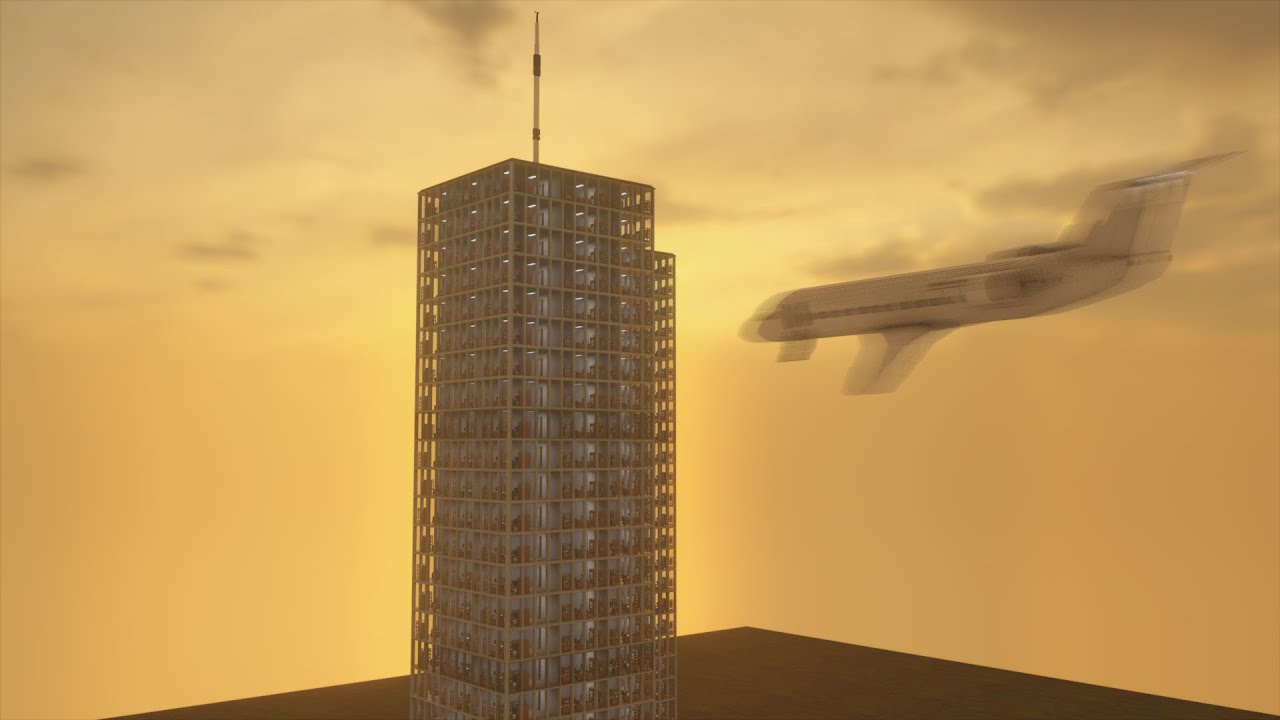 Realistic Plane Crashes Into The Building | Teardown