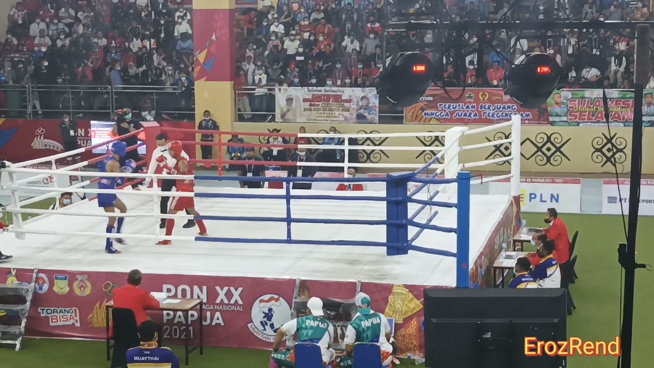 PON XX PAPUA 2021 FINAL MUAYTHAI -57KG MERAH TOPAN NOVIAN VS BIRU JEKSON KARMELA PAPUA