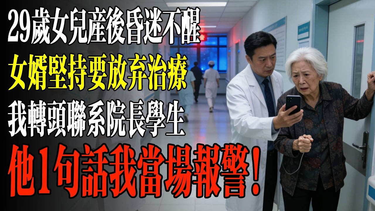 29歲女兒產後昏迷不行，女婿堅持要放棄治療，我轉頭聯繫院長學生，他1句話我當場報警！#老年 #退休後 #情感 #人生感悟  #老年生活