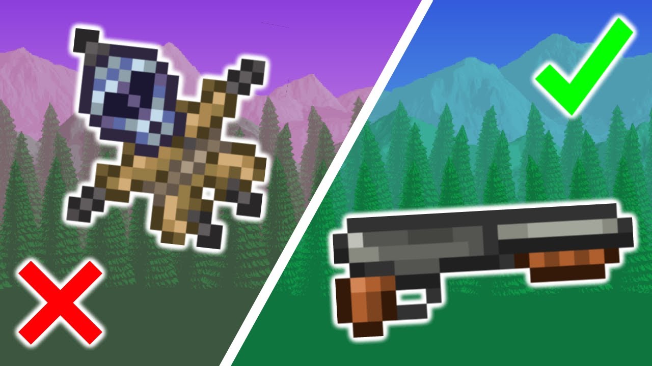 Terraria, но я могу использовать ТОЛЬКО НАСТОЯЩЕЕ ОРУЖИЕ! (Часть 2)