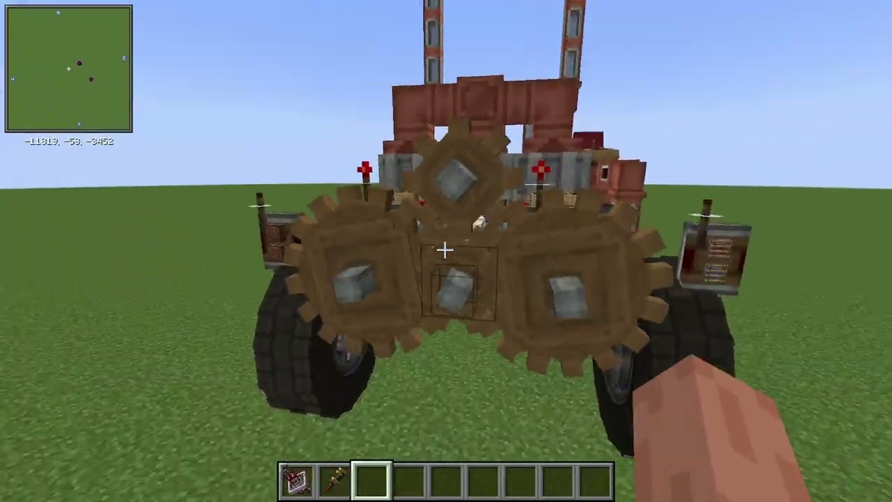 Naked truck using Trackwork and Tfmg Minecraft Create Mod