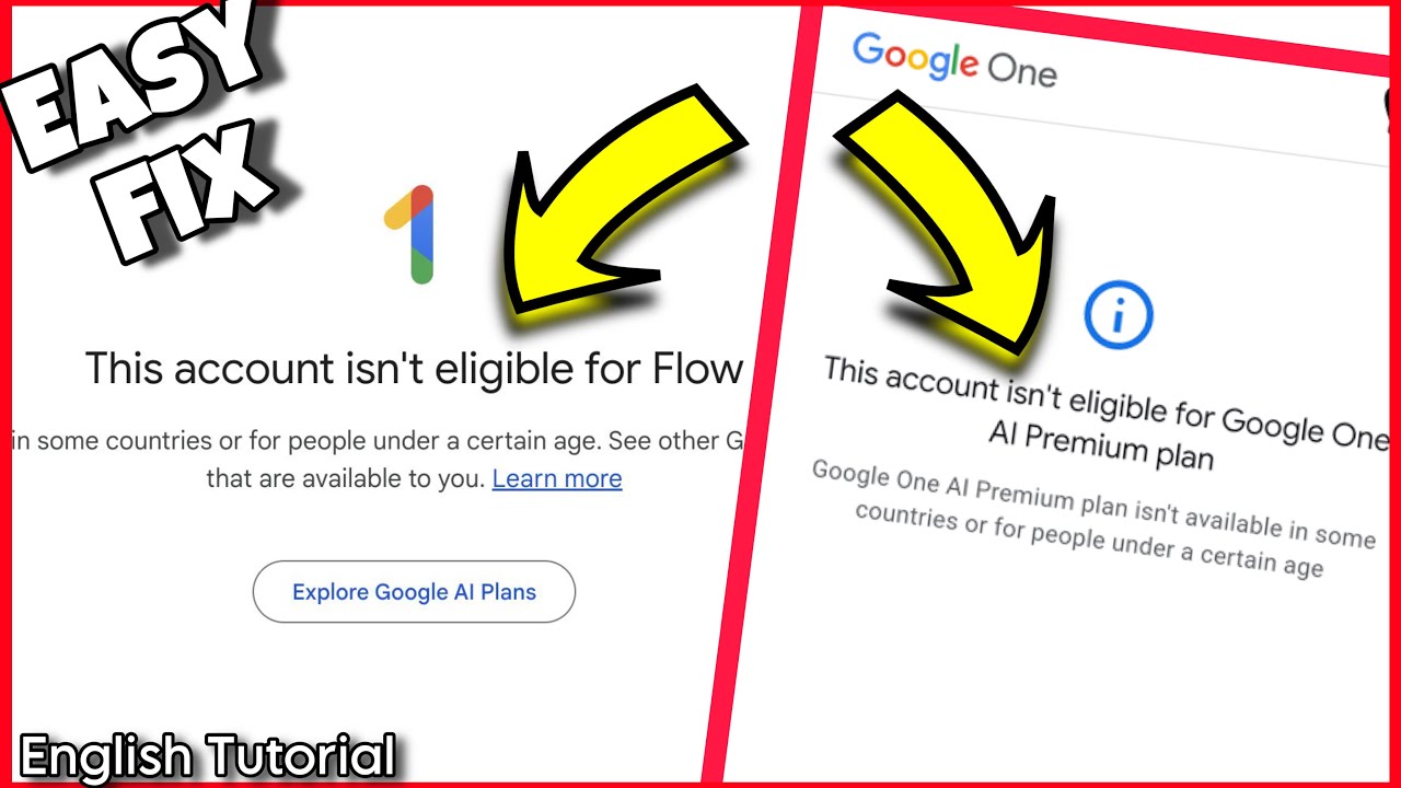 Эта учетная запись не подходит для плана Flow/Google AI Pro | Исправление ошибки Google Flow