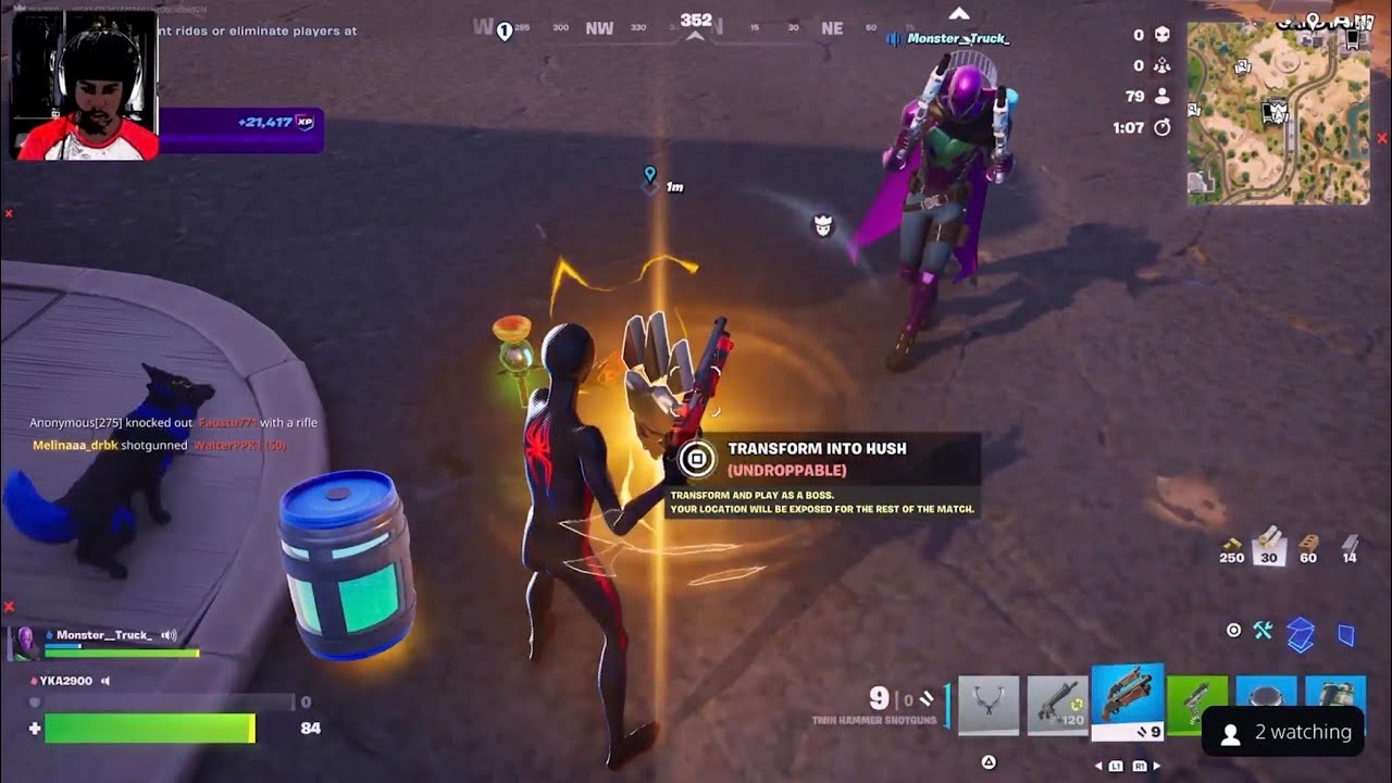 Transformed into a boss on fortnite