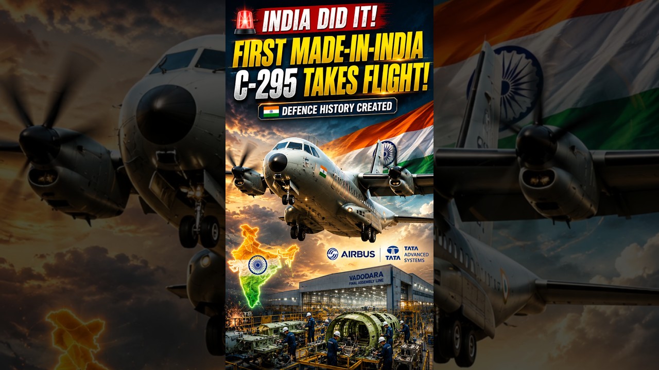 India's First Made-in-India C295 Takes Flight | Airbus C295 | Indian Air Force #shorts #c295