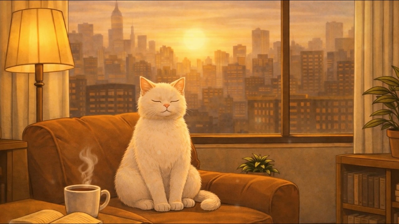 Golden Hour Room 🌇 Warm Lo-fi for Relax, Study & Focus | 作業用BGM