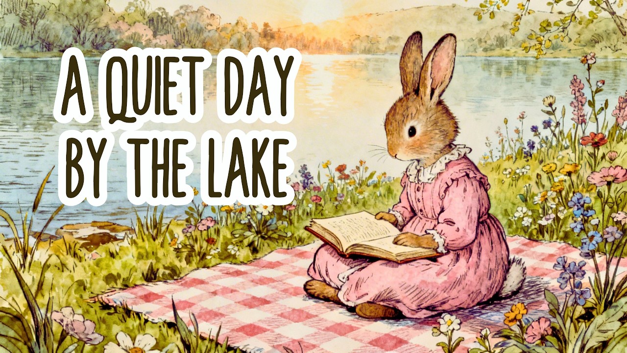A Peaceful Spring Day by the Lake 🌿🐰 | Cozy Storybook Village, Calm Folk Storybook Music
